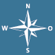 Icon blau Nautischer Stern Aufstellrichtung