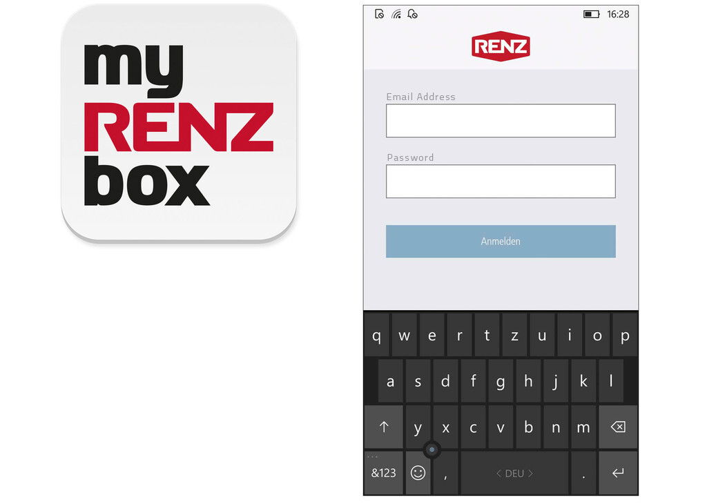 A screenshot of the myRENZbox Mobile App 